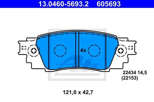 ATE 13.0460-5693.2 Колодки дисковые задние! Lexus RX RX AGL2/GGL2 15>