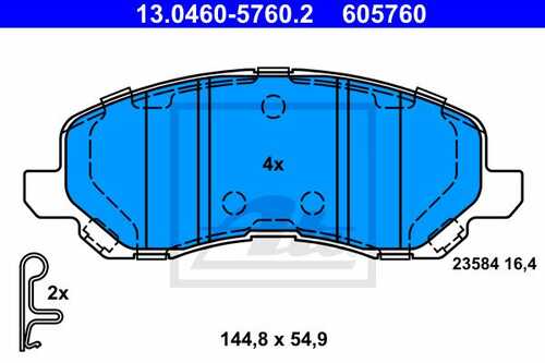 ATE 13.0460-5760.2 P54030=804 12=FDB1621 колодки дисковые п. Mitsubishi Space Runner 2.0i 16V 99>