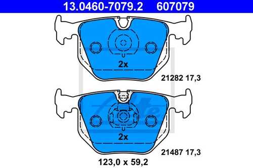 ATE 13.0460-7079.2 381 20=FDB857 колодки дисковые з. bmw E38 2.8/4.0/5.0/2.5STD/3.0D 95-01/E46 3.2 00>