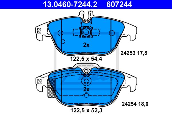 ATE 13.0460-7244.2 FDB1980=1305 00 [0054200720] колодки дисковые з. MB W204 1.8-3.5 07>