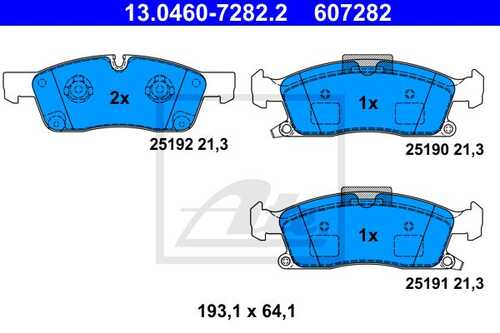 ATEK 13.0460-7282.2 Колодки диск. перед.! для усил. ход. части Jeep Grand Cherokee III/IV 3.6 V6/5.7 V8 10>