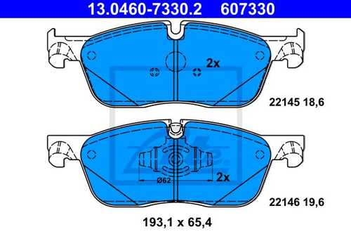 ATE 13.0460-7330.2 Колодки дисковые передние! Land Rover Discovery Sport 2.0/2.2i/D 14>