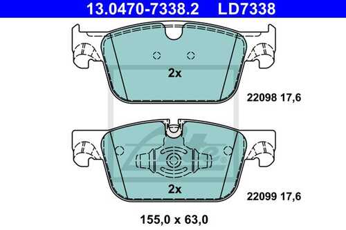 ATE 13.0470-7338.2 Колодки дисковые передние! сeramic Volvo XC90 II/S90 II/V90 II 14>