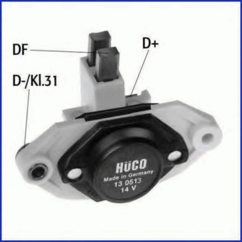 HUCO 130513 Реле-регулятор Bosch 14.3V Audi,VW,BMW,MB,Peugeot,Opel,Fiat,Seat <93