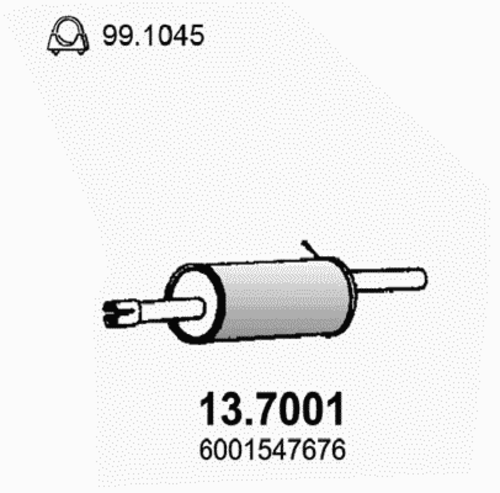 ASSO 13.7001 Глушитель (задняя часть);Глушитель выхлопных газов конечный