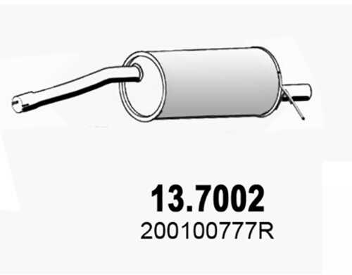 ASSO 137002 Глушитель задняя часть рено Duster 1.6 16V 2WD 10->