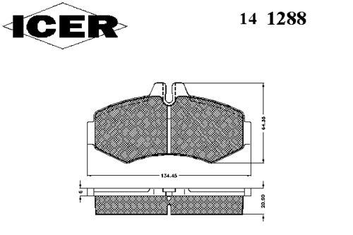 ICER 141288 Колодки дисковые MB Vito 2.0i/2.3i/2.2CDi/2.3D/CDi 98>