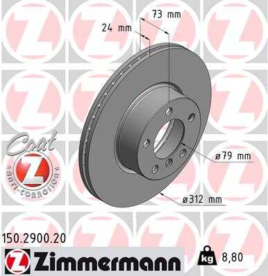 ZIMMERMANN 150.2900.20 Тормозной диск