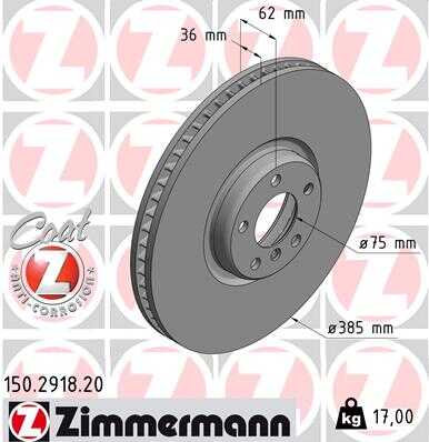 ZIMMERMANN 150.2918.20 Диск тормозной передний! BMW E70/E71/E72/F15/F16/F85/F86 07>