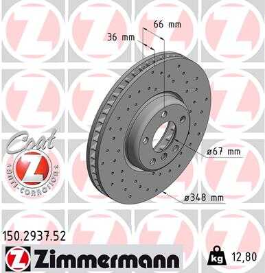 ZIMMERMANN 150293752 Диск тормозной