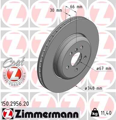 ZIMMERMANN 150295620 Диск тормозной передний! BMW G30/G31