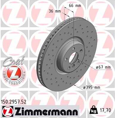 ZIMMERMANN 150.2957.52 Диск тормозной передний! Sport 19' BMW F01/F07/F10/F11 2.0-3.0i/D 10>