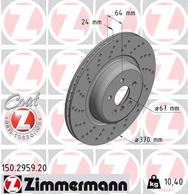 ZIMMERMANN 150295920 Диск тормозной