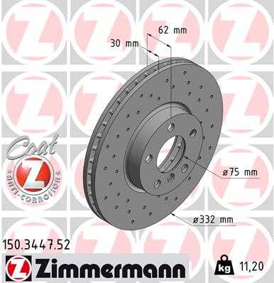 ZIMMERMANN 150.3447.52 Тормозной диск