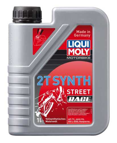 LIQUIMOLY 1505 LiquiMoly Motorrad Synth Street Race 2T (1L) масло мот.! для 2-тактных мотоц. синт. API-TC, JASO FD