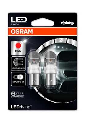 OSRAM 1557R02B Комплект ламп LEDRIVING! 2шт. (PR21/5W) 12V 2/0,4W BAY15d premium/ красный