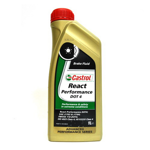 CASTROL 157F8B React Perfomance DOT 4 (1L) жидкость тормозная DOT 4, ISO 4925 Class 4, SAE J1703/J1704