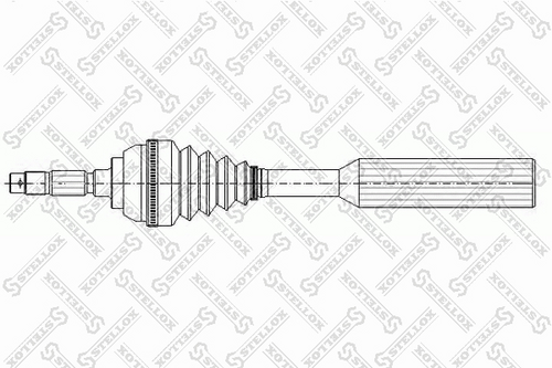 STELLOX 1581053SX Привод левый! 612mm ABS, 21039 Peugeot 206 98>