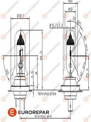 EUROREPAR 1616431480 Лампа H7 12V 55W