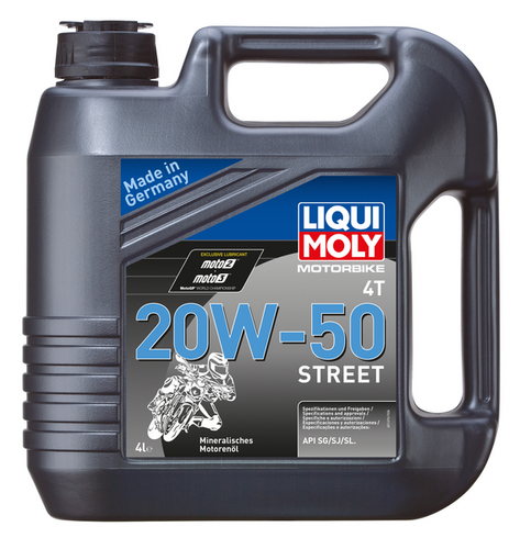 LIQUIMOLY 1696 LiquiMoly 20W50 Motorbike 4T Street (4L) масло моторное! для мотоциклов минер. API SN Plus