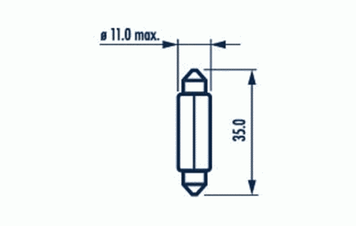 NARVA 17316 Лампа! 10W 12V SV8.5 освещение номерного знака