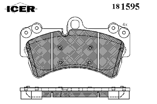 ICER 181595 Колодки дисковые передние! VW Touareg 3.2i/4.2i/2.5TDi/5.0TDi диск 18' 02>