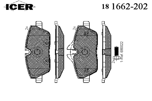 ICER 181662-202 Колодки дисковые передние! BMW E81/E82/E87/E88, Mini One 1.6i-2.0i/1.8D 04>