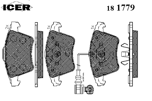ICER 181779 Колодки дисковые передние! VW T5/Multivan 2.0/3.2/1.9TDi/2.5TDi 03> диски 16'