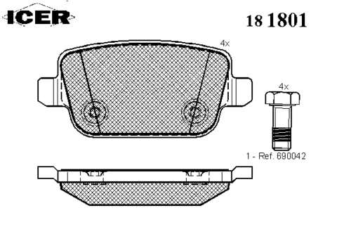 ICER 181801 Колодки дисковые задние Landrover Freelander 2 2.2TD4/3.2 06>