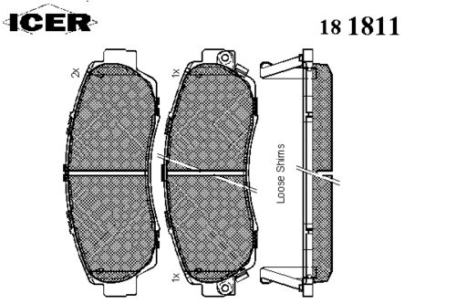 ICER 181811 Колодки тормозные дисковые