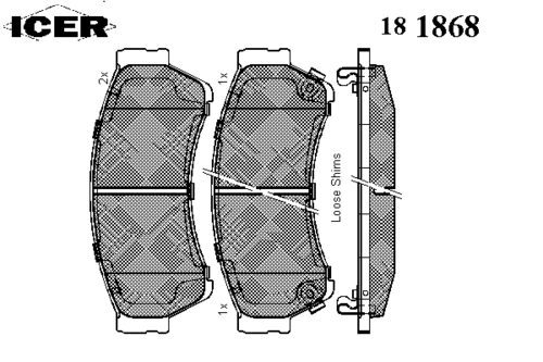 ICER 181868 Колодки дисковые передние! Mazda 6 1.8/2.0/2.5 07>