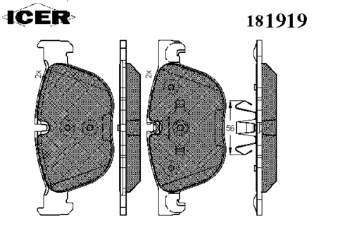 ICER 181919 Колодки дисковые передние! BMW X5 (E70) 3.0 07>