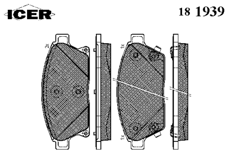 ICER 181939 Комплект тормозных колодок, дисковый тормоз