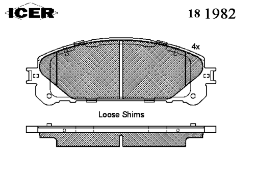 ICER 181982 Колодки дисковые передние! Lexus RX 3.5 09>#