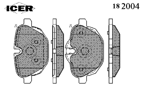 ICER 182004 Колодки тормозные задние