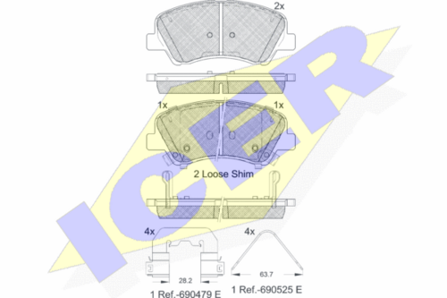 ICER 182035-233 Колодки дисковые передние! Kia Sorento, Hyundai Santa Fe