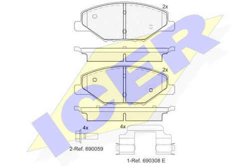 ICER 182110 Колодки дисковые передние! Skoda Fabia 1.2, VW Polo RUS 1.6 12>