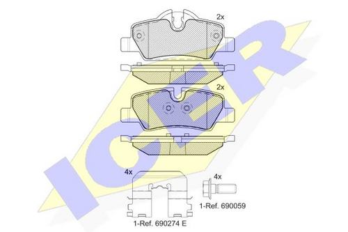 ICER 182190 Колодки дисковые задние! BMW MINI 13>