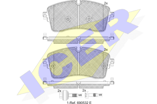 ICER 182335-200 Колодки дисковые передние! Ford Mondeo IV/S-Max/Galaxy/Freelander II,Volvo S80/V70 06>