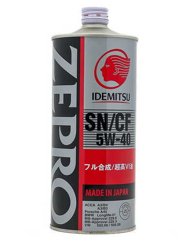 IDEMITSU 1849001 5W40 ZEPRO EURO SPEC (1L) масло моторное! синт. API SN, ACEA A3/B4,MB229.5,VW502.00/505.00;Масло моторное синтетика 5W-40 1 л