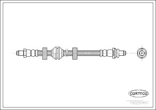 CORTECO 19026461 Шланг тормозной задний! L=540 Ford Mondeo all 95-00