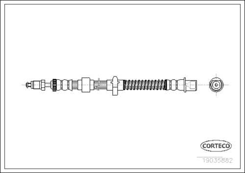 CORTECO 19035882 Шланг тормозной задний левый! Peugeot 407/508 04>