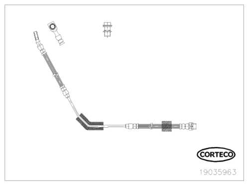 CORTECO 19035963 Шланг тормозной задний правый! L=450 Land Rover Range Rover III 3.0D/4.4i 02-12