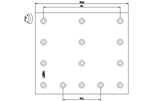 TEXTAR 1907102 Накладки торм. std! без закл.19939 18.0-13.5 (410x200)(93683/L8 6.35x12.7 112)