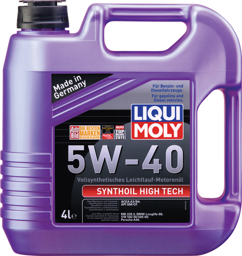 LIQUIMOLY 1915 LiquiMoly 5W40 Synthoil High Tech (4L) масло мотор.! син. api SM/CF,ACEA A3-04/B4-04:MB229.3,BMW,VW