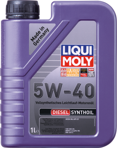 LIQUIMOLY 1926 LiquiMoly 5W40 Diesel Synthoil (1L) масло мотор.! син. api CF,ACEA B4-04: MB 229.3,BMW LL-98,VW505.00