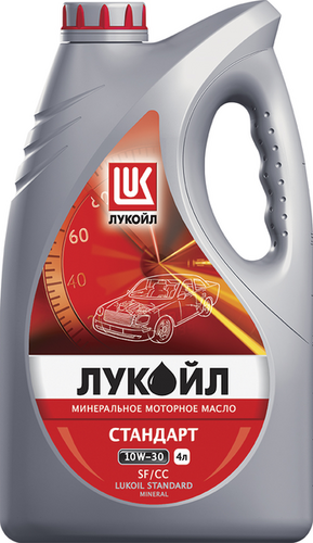 LUKOIL 19431 Масло моторное! (минер.) API SF/CC;Масло моторное STANDARDMINERAL 10W-30 минеральное 4 л.