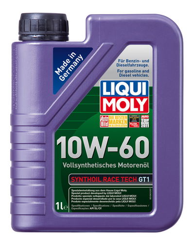 LIQUIMOLY 1943 LiquiMoly 10W60 Synthoil Race Tech GT1 (1L) масло мотор.! синт. API SL/CF