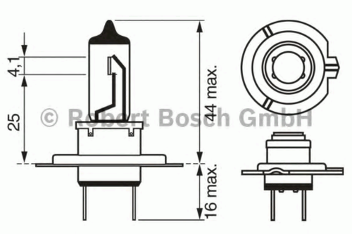 BOSCH 1987302078 Лампа! (H7) 55W 12V PX26D галогенная увелич. срок службы