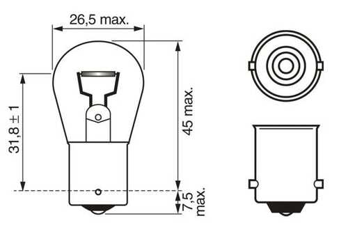 BOSCH 1 987 302 201 Лампа накаливания, фонарь указателя поворота